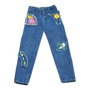 Vintage 80’s Jeantonic Patchwork Art Hippie High Waisted Jeans